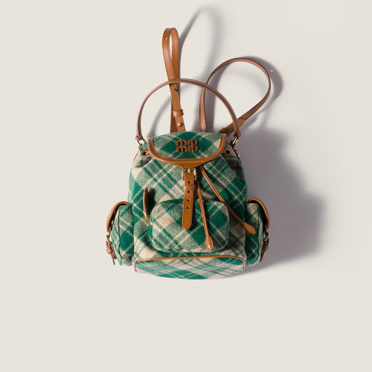 Zubag® Plaid Wool Multi-Pocket Backpack