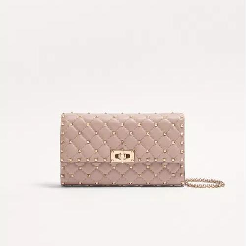 Zubag® Rockstud Quilted Leather Chain Bag – Nude Pink